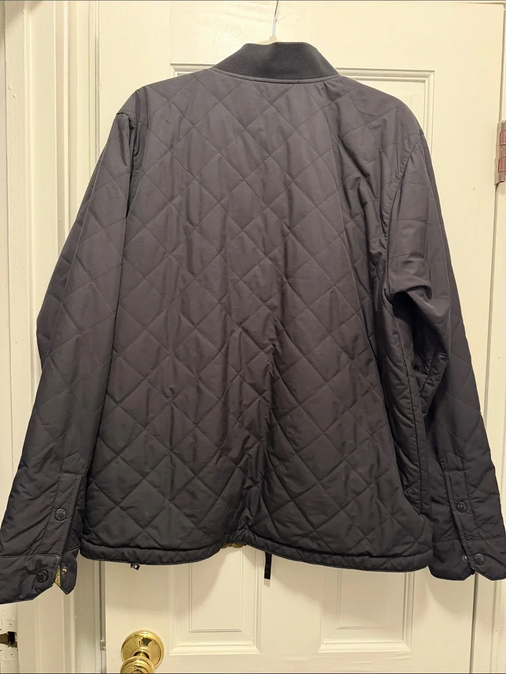 The North Face Men's reversible Black Bomber Jacket with Olive Interior M